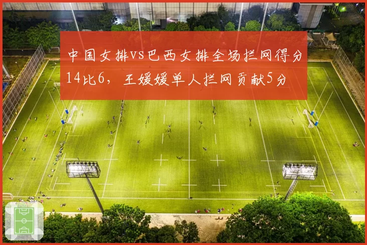 中国女排vs巴西女排全场拦网得分14比6，王媛媛单人拦网贡献5分